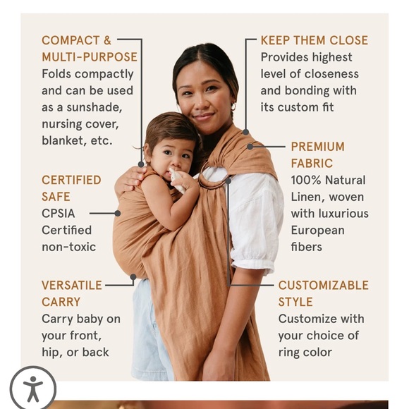 WildBird 74” linen sling in “Willow” - Picture 6 of 7